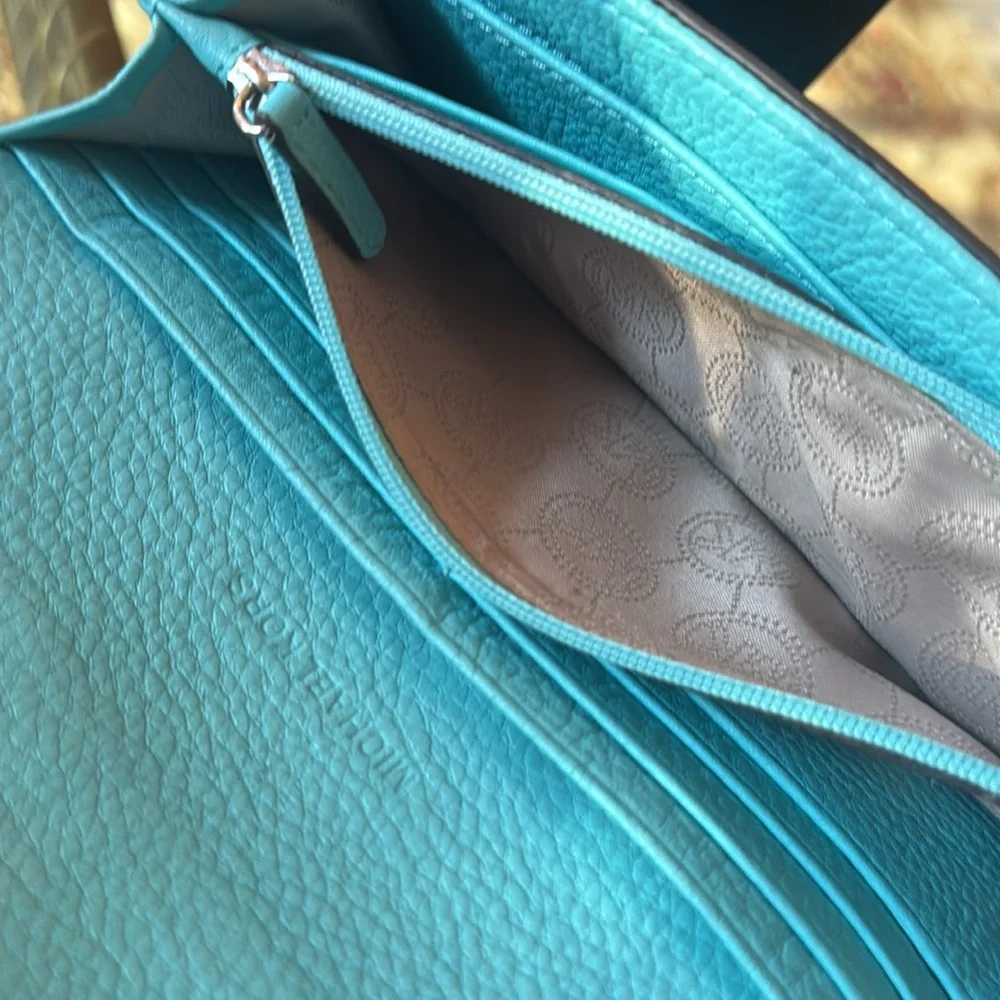 Michael Kors Turquoise Leather Wallet - Picture 8 of 8